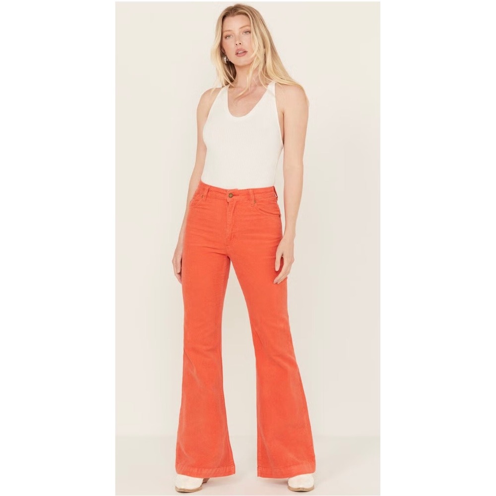 NEW Rolla's | Women's East Coast Corduroy Stretch Flare Jeans Orange Sz 28